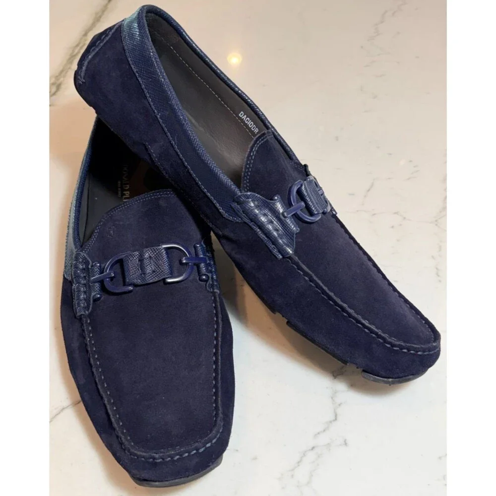 Donald Pliner Men's Dacio Suede Loafers Navy SZ 15